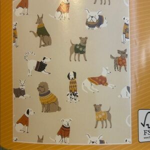 Plush throw w/ dogs in sweaters print